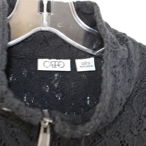 Cato Jackets & Coats - Cato Women's Lace Moto Jacket Tab Sleeve Large L Cato Jackets & Coats - Cato Women's Lace Moto Jacket Tab Sleeve Large L
